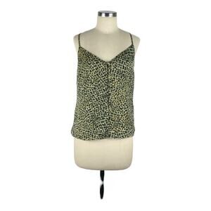 CUPCAKES & CASHMERE Jordane Button Leopard Print Lined Camisole Size S NWT‎
